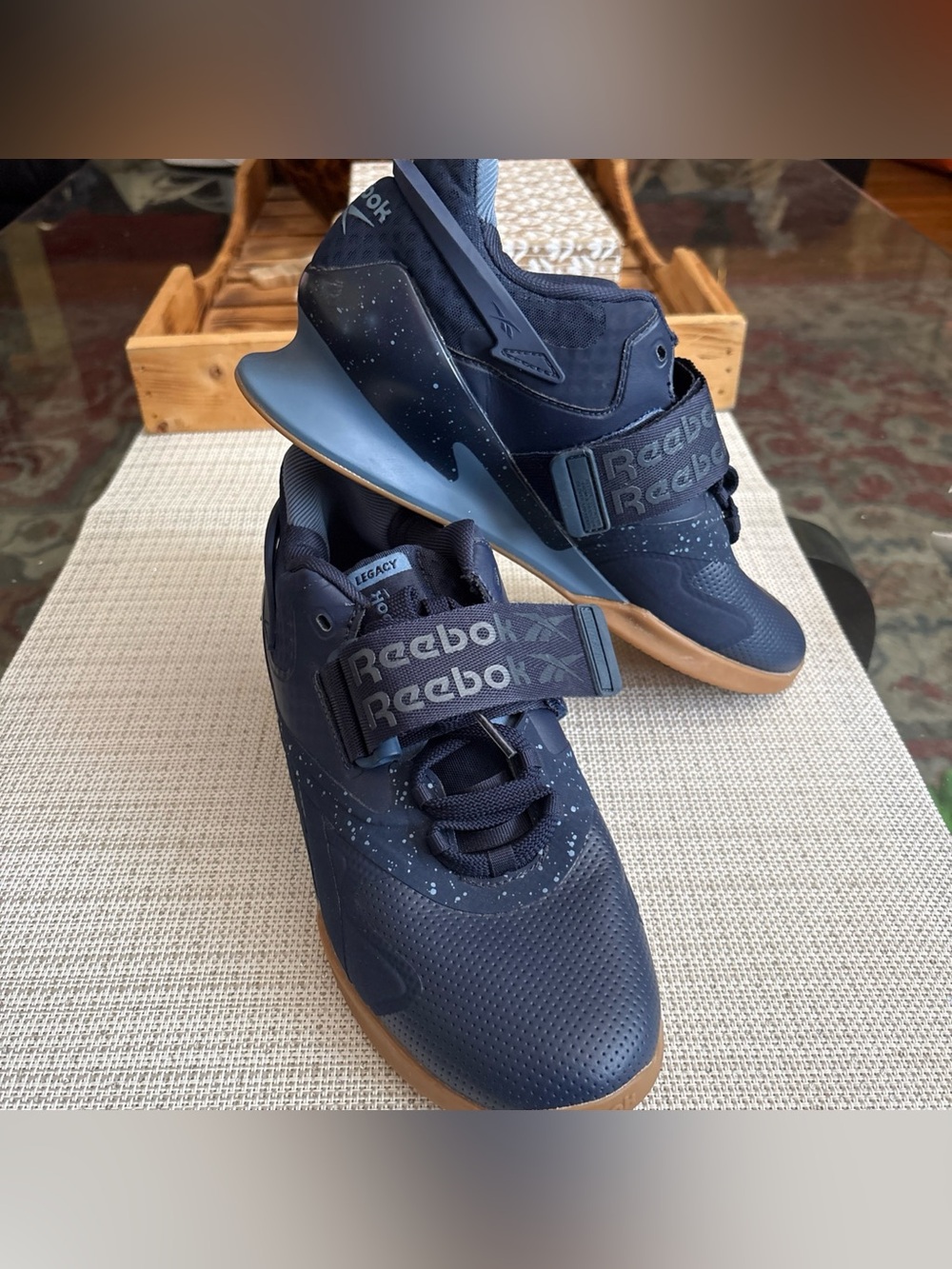 Reebok Navy and Gum Training Sneakers with Strap, size 8.5/ 39 EU